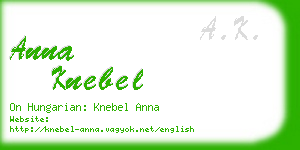 anna knebel business card